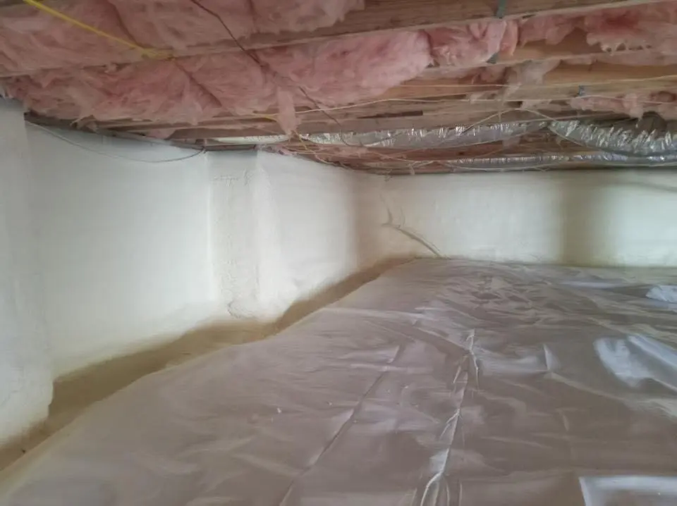 Crawl space encapsulation with closed-cell spray foam for Spray Foam Roofing in Milford